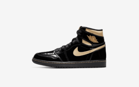 AJ1黑金漆皮高帮 Air Jordan 1 Retro High OG 最火AJ1黑金一看价格就不便宜 货号：555088-032