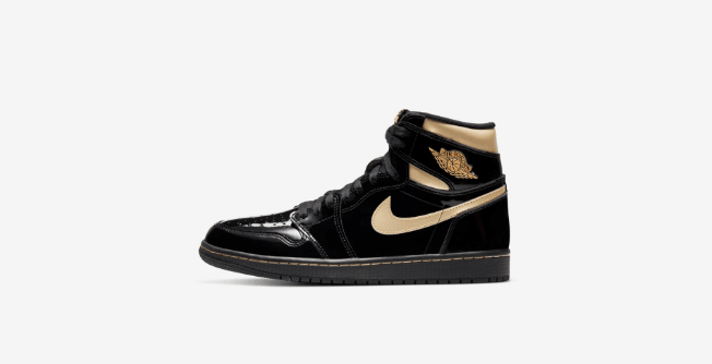 AJ1黑金漆皮高帮 Air Jordan 1 Retro High OG 最火AJ1黑金一看价格就不便宜 货号：555088-032