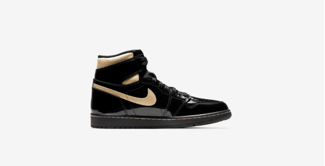 AJ1黑金漆皮高帮 Air Jordan 1 Retro High OG 最火AJ1黑金一看价格就不便宜 货号：555088-032