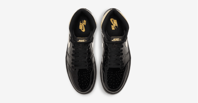AJ1黑金漆皮高帮 Air Jordan 1 Retro High OG 最火AJ1黑金一看价格就不便宜 货号：555088-032