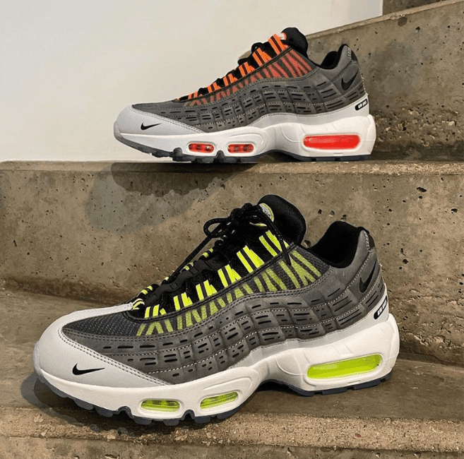 耐克MAX95与迪奥设计师联名款 Kim Jones x Nike Air Max 95 耐克MAX95灰绿灰红 货号：DD1871-001 / DD1871-002