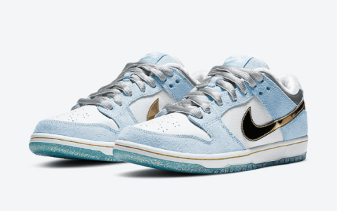 耐克Dunk天鹅绒白浅蓝低帮 Sean Cliver x Nike SB Dunk Low 新款耐克Dunk SB高质感 货号：DC9936-100