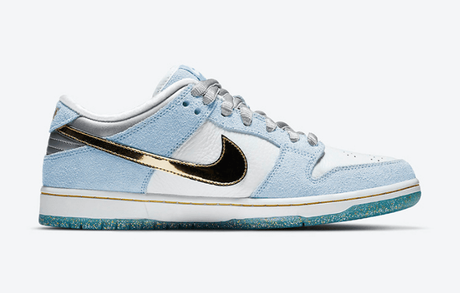 耐克Dunk天鹅绒白浅蓝低帮 Sean Cliver x Nike SB Dunk Low 新款耐克Dunk SB高质感 货号：DC9936-100