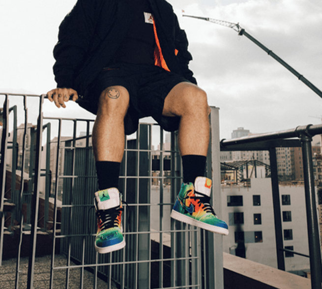 AJ1彩虹扎染帆布高帮 J Balvin x Air Jordan 1 今年最后一款AJ1联名发售日期 货号：DC3481-900