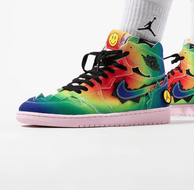 AJ1彩虹扎染帆布高帮 J Balvin x Air Jordan 1 今年最后一款AJ1联名发售日期 货号：DC3481-900