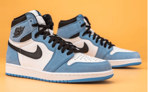 AJ1白蓝黑磨砂麂皮 Air Jordan 1 High OG “University Blue” 全新配色AJ1北卡蓝发售日期 货号：555088-134 