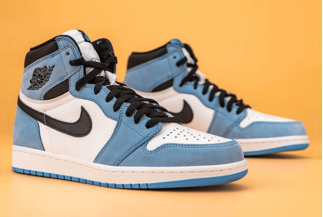 AJ1白蓝黑磨砂麂皮 Air Jordan 1 High OG “University Blue” 全新配色AJ1北卡蓝发售日期 货号：555088-134 