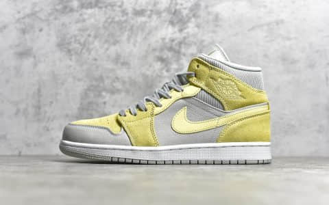 AJ1棕灰中帮鞋LC纯原版本 Air Jordan 1 Mid棕灰 AJ1麂皮灯芯绒材质搭配 货号：DA4666-001