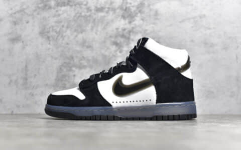 耐克Dunk SB意大利知名店铺联名 Slam Jam x NIKE SB Dunk Hi "Balck White" 耐克Dunk SB黑白高帮 货号：DA1639-100