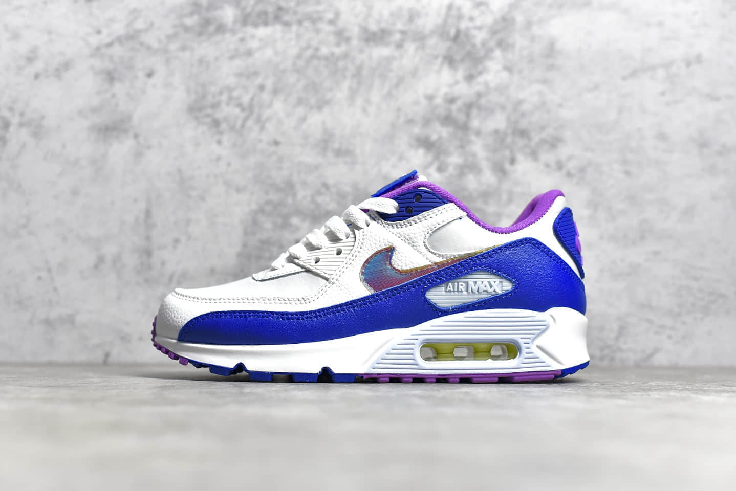 耐克MAX90彩蛋蓝紫 NIKE Air Max 90 “Easter” 高端耐克气垫鞋经典配色 货号：CT3623-100