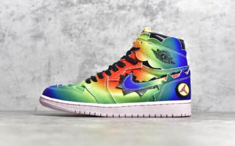 AJ超级碗七彩联名高帮 Air Jordan 1 x Balvin 顶级版本AJ1七彩高帮限量款 货号：DC3481-900