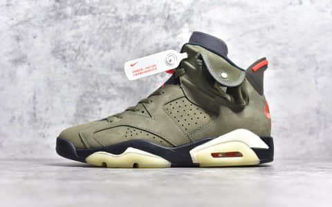 AJ6 TS联名AJ6绿口袋 Travis Scott x Air Jordan6 AJ6橄榄色实战篮球鞋军事风 货号：CN1084-200