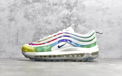 耐克MAX97高尔夫彩虹扎染 NIKE Golf Air Max 97G子弹头高尔夫新款 货号：CK1219-100