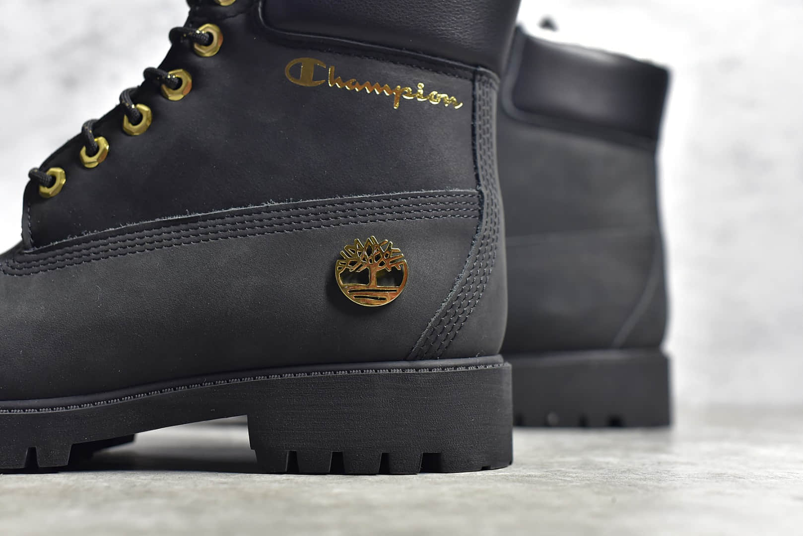 天伯伦卫冕冠军联名款 Timberland x Champion Premium 6Inch Boot 天伯伦加绒黑色高帮马丁靴-潮流者之家