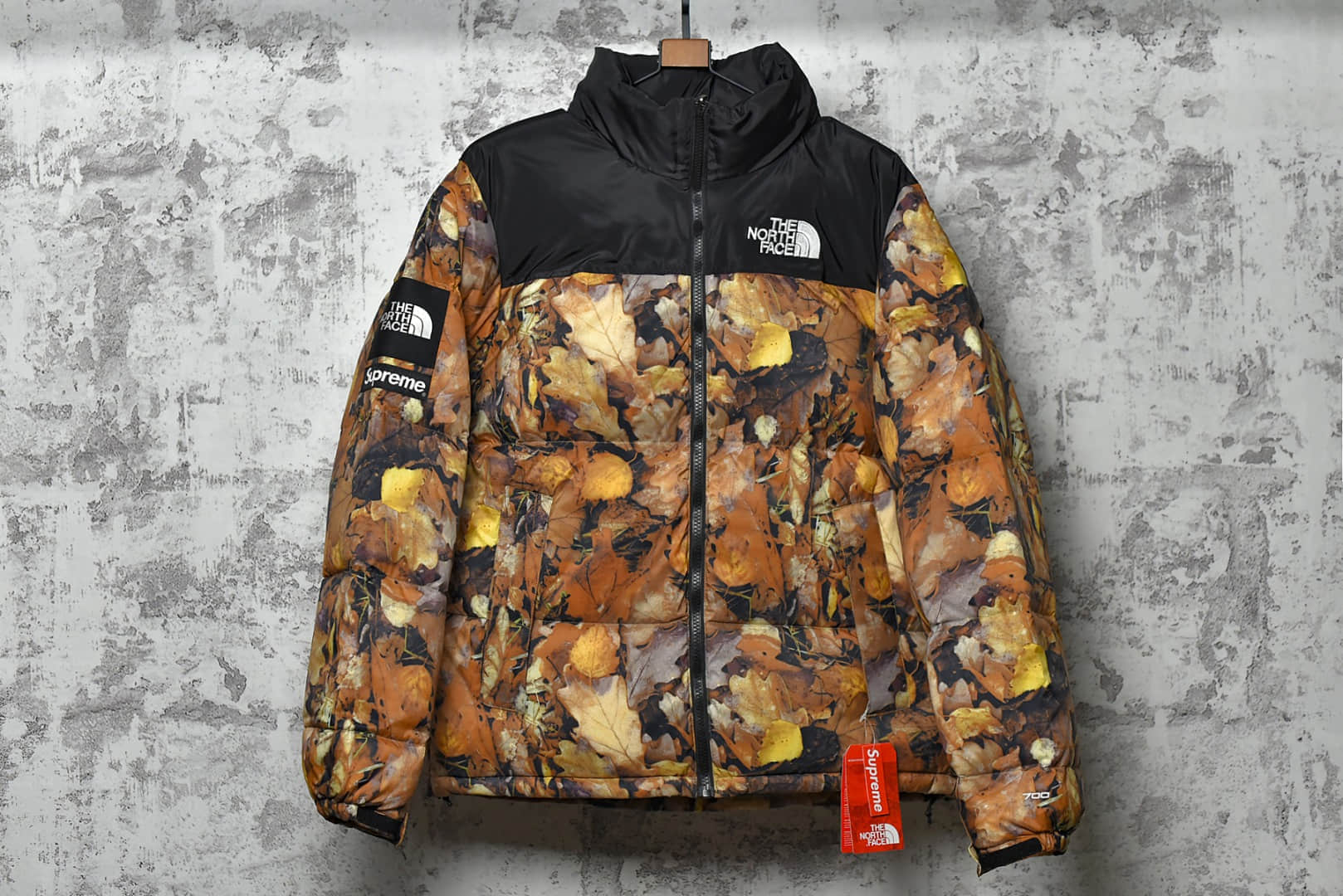 北面sup联名落叶羽绒服 THE NORTH FACE 正品品质北面 充绒量高达500g日本进口田岛刺绣