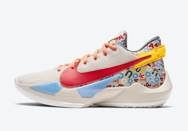 耐克字母哥PE配色球鞋 Nike Zoom Freak 2 “ Alphabet Soup”即将发售 字母哥MVP配色篮球鞋 货号：CW3162-001