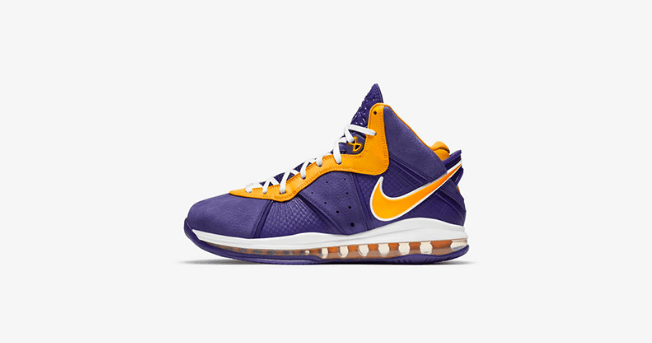耐克詹姆斯8代湖人配色 Nike LeBron 8 “Purple” 詹姆斯紫金实战球鞋SNKRS上架 货号：DC8380-500