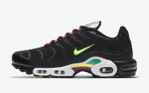 耐克MAX PLUS灯芯绒黑色气垫 Nike Air Max Plus 新配色耐克黑色彩虹复古跑鞋 货号：DA5561-001