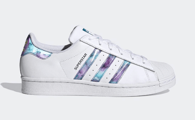 阿迪达斯贝壳头镭射板鞋 adidas Superstar “Abalone” 贝壳头蓝绿紫渐变配色新款 货号：GZ5217