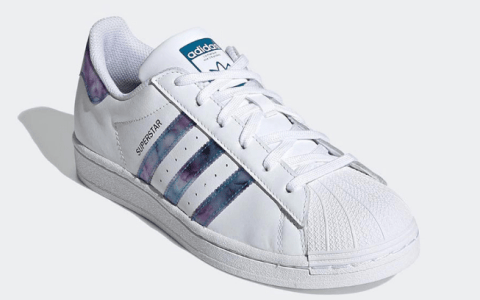 阿迪达斯贝壳头镭射板鞋 adidas Superstar “Abalone” 贝壳头蓝绿紫渐变配色新款 货号：GZ5217