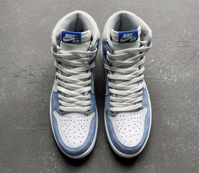 AJ1水洗牛仔麂皮拼接蓝色高帮Air Jordan 1 High OG “Hyper Royal” 全新AJ1水洗蓝发售 货号：555088-402