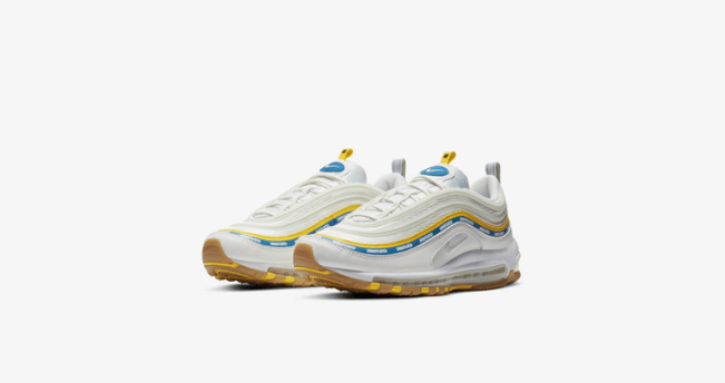 耐克子弹气垫跑鞋联名款白色 UNDEFEATED x Nike Air Max 97 “White”明早发售 货号：DC4830-100