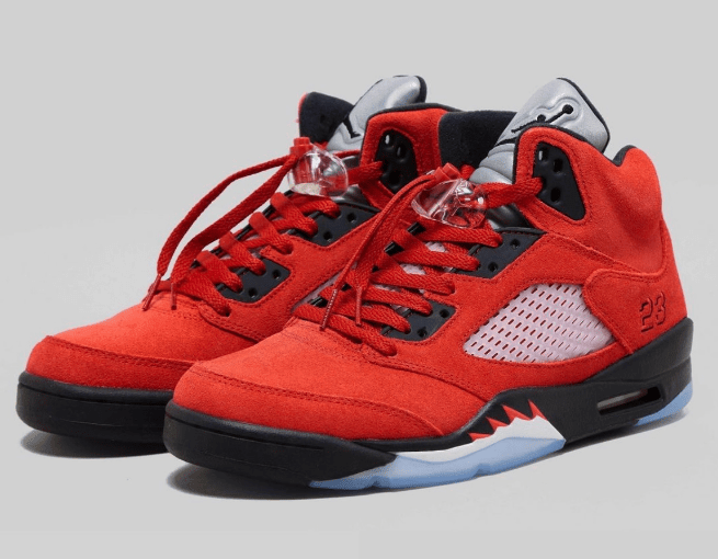 AJ5愤怒的公牛 2021必抢球鞋 Air Jordan 5 “Raging Bull” 全新AJ5红黑实战篮球鞋 货号：DD0587-600