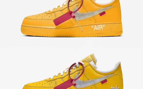 耐克空军OW联名黄色 OFF-WHITE x Nike Air Force 1 “University Gold” 全新耐克空军黄金配色 货号：DD1876-700