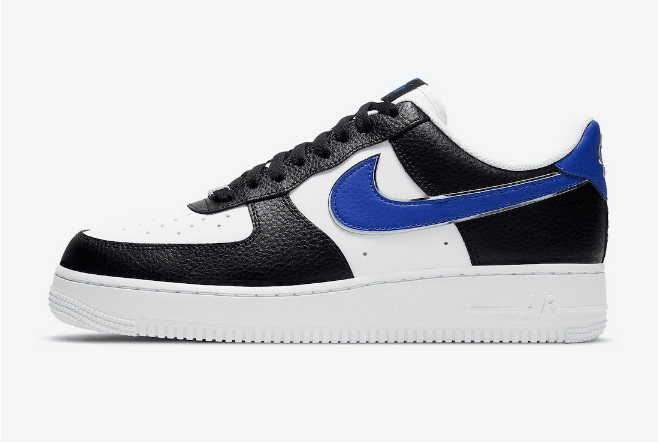 耐克空军白黑蓝 Nike Air Force 1 Low 空军蓝勾白黑鞋面太有盖章大师那味儿了 货号：DD9784-001