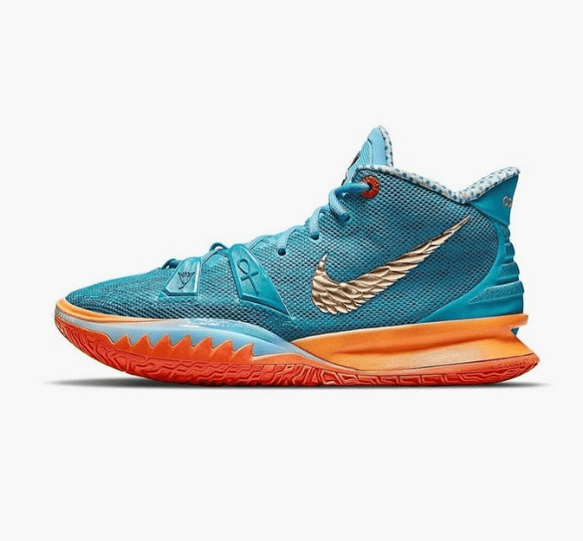 耐克欧文7神秘埃及主题 Concepts x Nike Kyrie 7 实战欧文7蓝橙联名款首次曝光 货号：CT1137-900
