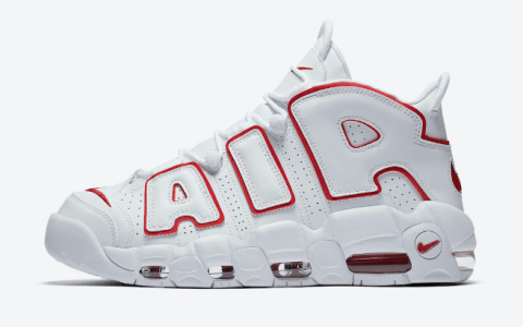 耐克皮蓬白红实战篮球鞋 Nike Air More Uptempo “Renowned Rhythm” 耐克大AIR新配色 货号：921948-102