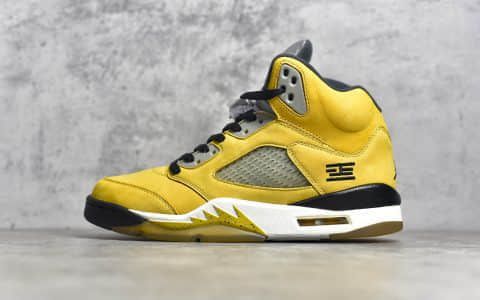 AJ5东京黄色实战球鞋 Air Jordan 5 Retro Tokyo T23东京 AJ5黄色篮球鞋 货号：454783-701