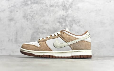 耐克Dunk SB米白棕低帮 Nike SB Dunk Low "Medium Curry" 耐克Dunk SB麂皮低帮 货号：DD1390-100