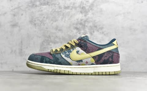 耐克Dunk水洗牛仔低帮 Nike Dunk Low SP “Community Garden” 莆田H12纯原版版本耐克柠檬水洗 货号：CZ9747-900