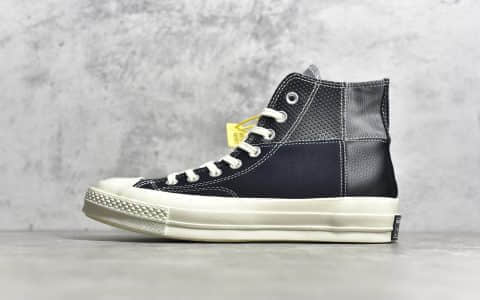 匡威四色拼接黑色高帮Converse Chuck 70 Mixed Material 公司级硫化蓝底匡威1970S黑色高帮