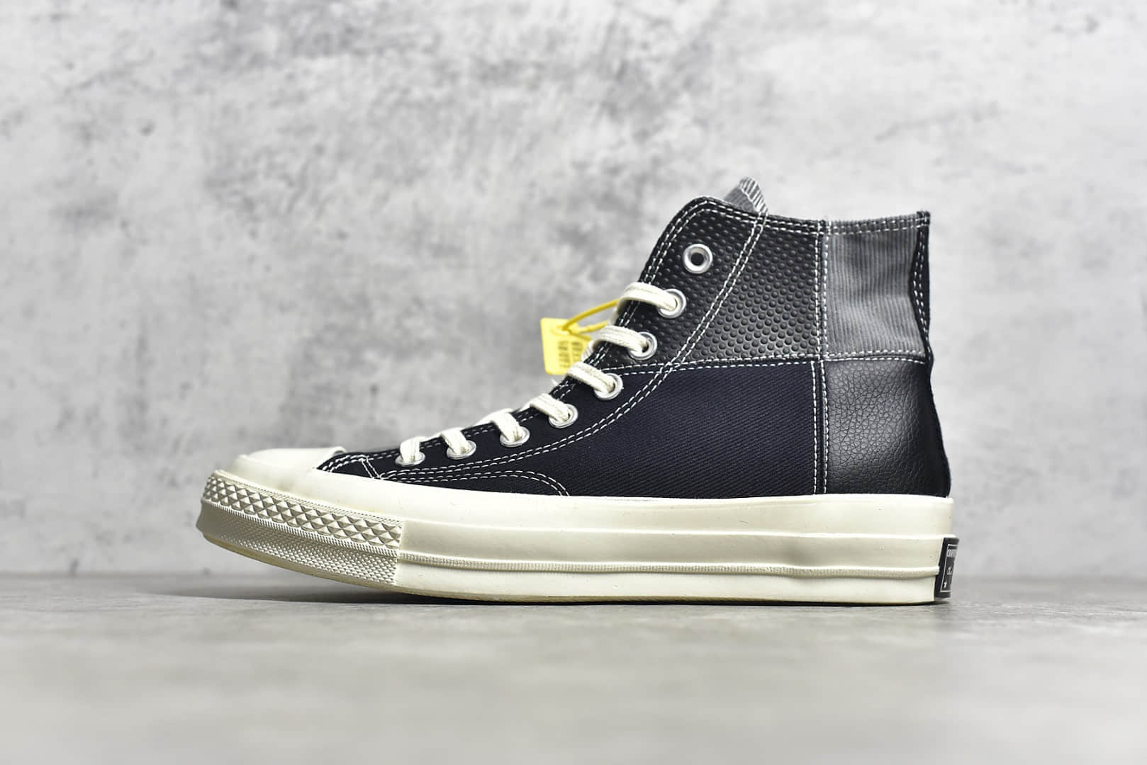 匡威四色拼接黑色高帮Converse Chuck 70 Mixed Material 公司级硫化蓝底匡威1970S黑色高帮