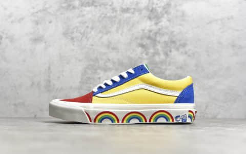 万斯安纳海姆拼色彩虹 Vans Old Skool 36 莞产纯原版本万斯货源 万斯原厂硫化工艺 万斯彩虹低帮