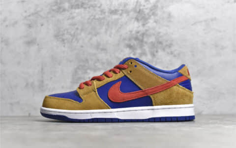 耐克Dunk SB棕红蓝麂皮低帮 Nike SB Dunk Low Pro PaPa Bear 耐克麂皮板鞋 顶级版本耐克Dunk复刻 货号：BQ6817 700