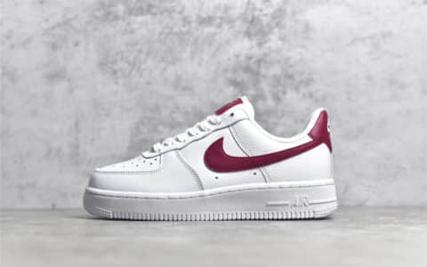 耐克空军白色鞋面酒红勾 Nike Air Force 1 '07 空军白红低帮 CJ纯原版本顶级版本空军复刻 货号：315115-154