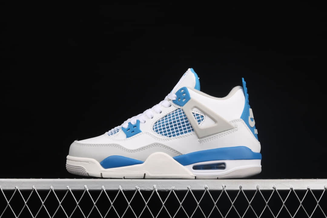 AJ4白蓝实战篮球鞋 莆田顶级AJ货源 Air Jordan 4 Retro "Military Blue" AJ4 乔4白蓝 文化篮球鞋 货号：308497-105