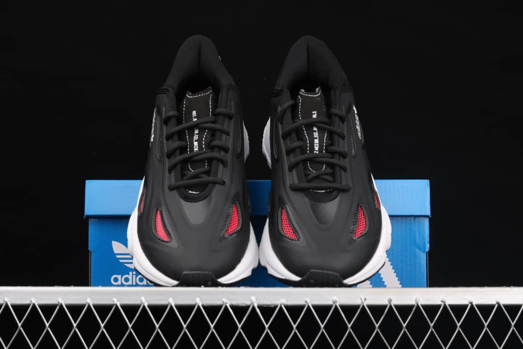 阿迪达斯水管二代黑色跑鞋 adidas Ozweego Celox M 阿迪达斯黑红色轻跑鞋 货号：GZ7218-潮流者之家