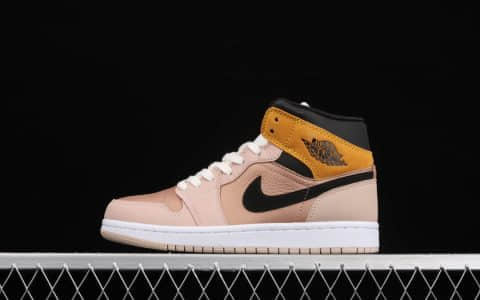 AJ1奶茶橘中帮 Air Jordan 1 Mid AJ1奶茶橘 纯原版本顶级版本AJ1中帮 货号：DD2224-200