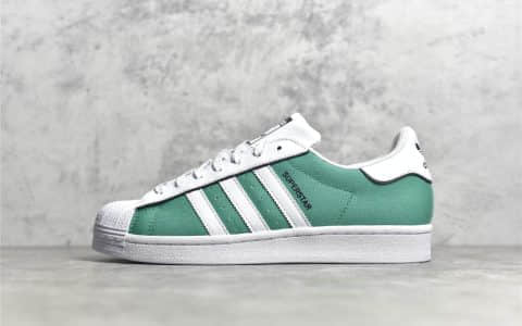 阿迪达斯三叶草贝壳头绿色帆布鞋 Adidas Originals Superstar Green 公司级阿迪达斯低帮板鞋 货号：AJ7917