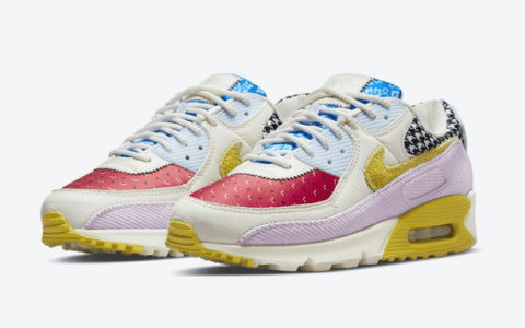 耐克MAX90灯芯绒麂皮 Nike Air Max 90 耐克MAX90多材料拼接炫彩鞋身 耐克MAX90新款 货号：DM8075-100