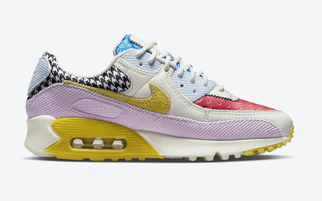 耐克MAX90灯芯绒麂皮 Nike Air Max 90 耐克MAX90多材料拼接炫彩鞋身 耐克MAX90新款 货号：DM8075-100