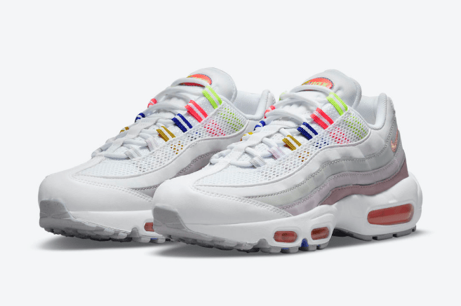 耐克MAX95渐变色 耐克新款老爹鞋Nike Air Max 95 “White Multi” 耐克全新AIR MAX95官图 货号：DH5722-100