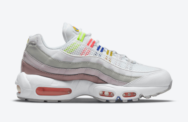 耐克MAX95渐变色 耐克新款老爹鞋Nike Air Max 95 “White Multi” 耐克全新AIR MAX95官图 货号：DH5722-100