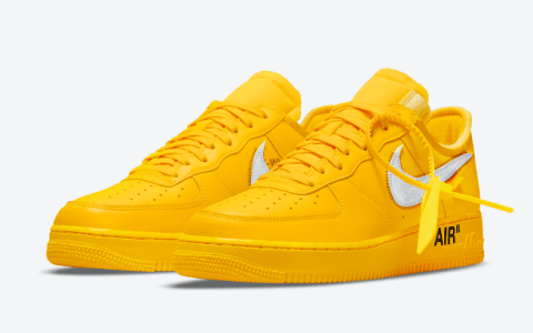 耐克空军一号OW联名 OFF-WHITE x Nike Air Force 1 Low “University Gold” 耐克空军黄色低帮联名款 货号：DD1876-700