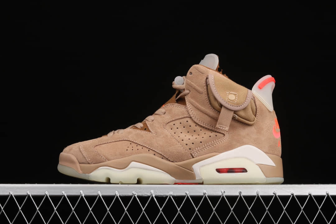 AJ6斯科特联名 Travis Scott x Air Jordan 6“British Khaki” 纯原版本AJ6棕色麂皮 AJ6 x TS 货号：DH0690-200