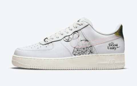 耐克空军淬火金属鞋带扣 Nike Air Force 1 Low “The Great Unity” 耐克空军抽象画点缀全新配色 货号：DM5447-111